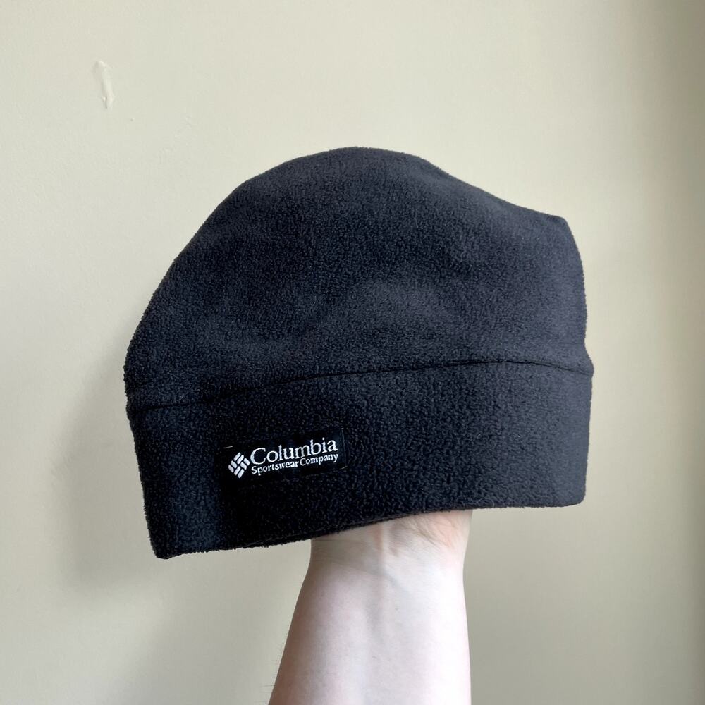 Columbia‎ black fleece beanie winter hat warm casual accessory one size
